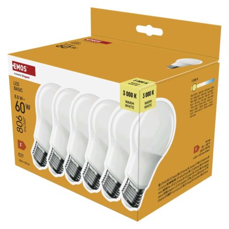 LED Lampe Basic A60 / E27 / 8,8 W (60 W) / 806 lm / Warmweiß