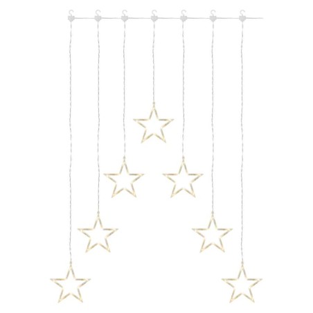 LED Weihnachtsvorhang – 7 Sterne, 67x125 cm, Innen, warm-weiß