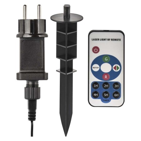 Projektor laser czerw./ziel. kreski IP44 3 prog. pilot timer