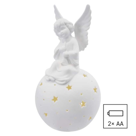 LED-Keramik-Engel, 29 cm, 2x AA, Innen, warmweiss
