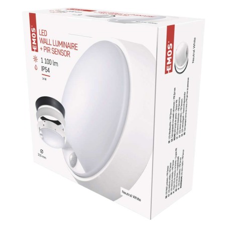 LED Deckenleuchte mit Bewegungsmelder, rund, schw./w. 14W NW