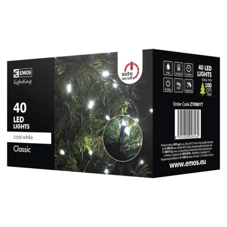 40 LED razsvetljava, 4 m, hladna bela, timer