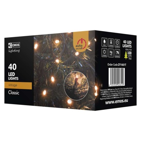 LED vianočná reťaz, 4m, jantarová, časovač