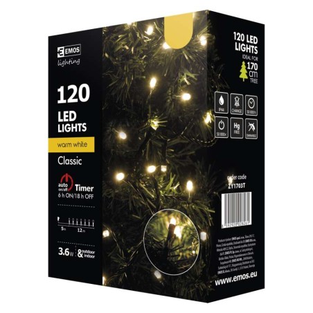 120 LED razsvetljava, 12 m, topla bela