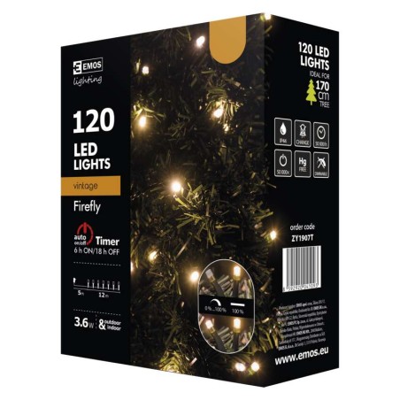 120 LED razsvetljava - kresničke, 12 m, vintage