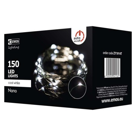 150 LED razsvetljava - NANO, zelena, 15 m, IP44, hladna bela