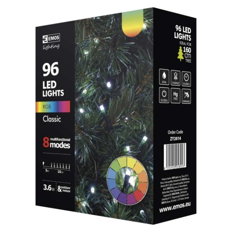 LED vánoční řetěz multifunkční s volbou RGB barvy,10m, pr.,č