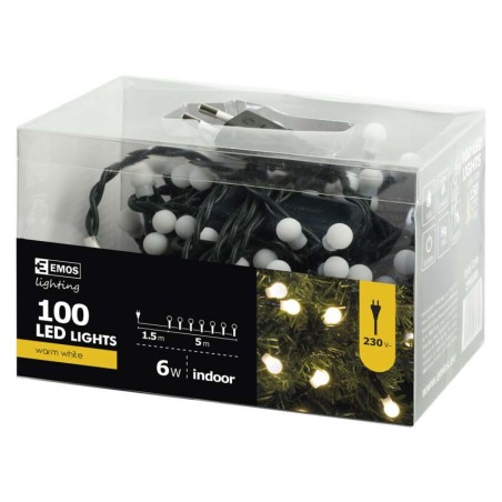 Lampki choinkowe 100 LED cherry 5m IP20 WW, zielony przewód