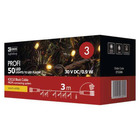 Profi LED spoj. řetěz problikávající – rampouchy 3m, t. bílá