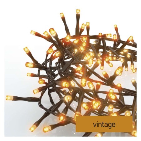 LED Weihnachtliche Lichterkette, 12 m, Außen und Innen, Vintage, Timer