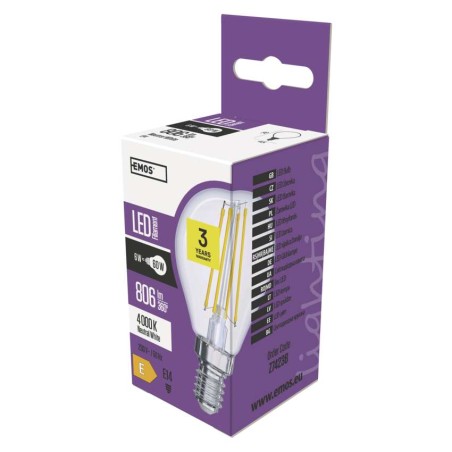 LED žiarovka Filament Mini Globe / E14 / 6 W (60 W) / 806 lm / neutrálna biela