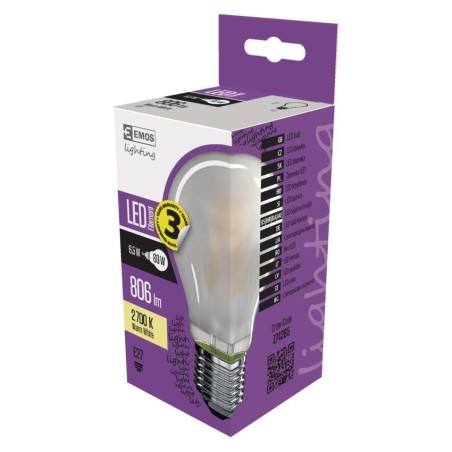 Żarówka LED Filament A60 matowa 6,5W E27 ciepła biel