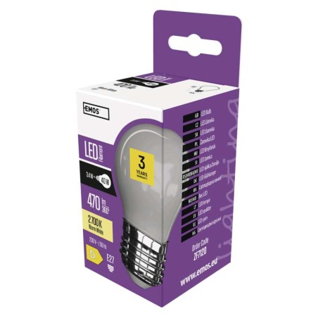 LED izzó Filament Mini Globe / E27 / 3,4 W (40 W) / 470 lm / meleg fehér