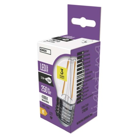 EMOS LED Filament Izzó kisgömb 2.2W E27 250lm természetes fehér