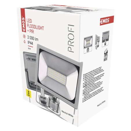 LED reflektor PROFI s pohybovým čidlem, 20W neutrální bílá