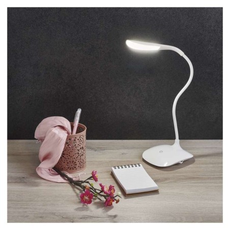 LED stolní lampa D08 s USB, bílá