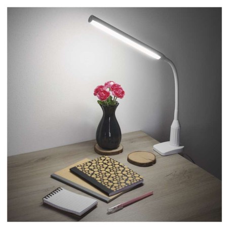 Lampa biurkowa LED JASMINE biała, klips