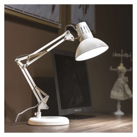 Stolní lampa DUSTIN na žárovku E27, bílá