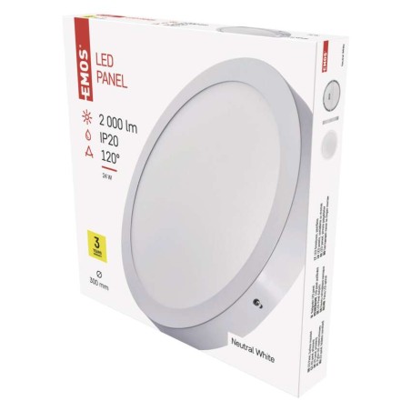 LED panel nadometni okrogel 24W NW bel