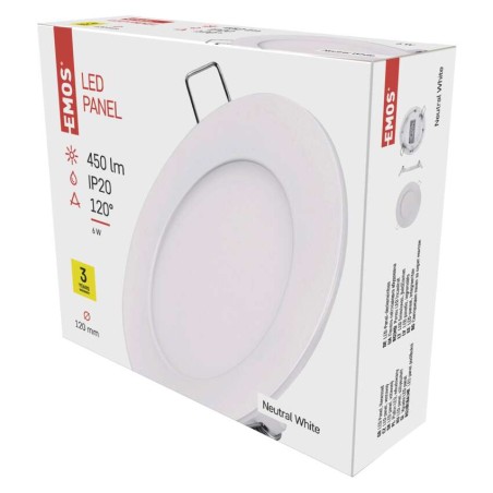 LED panel okrogel 6W NW beli