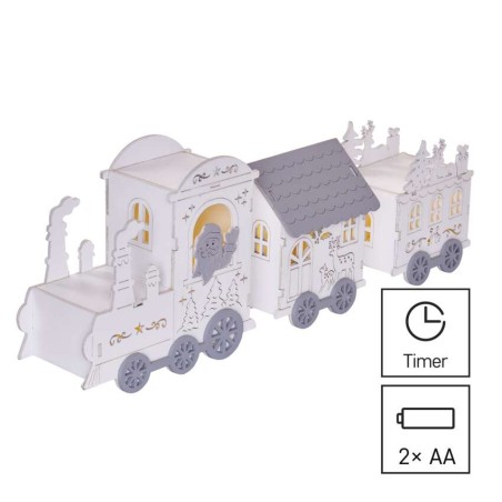 LED Holzdekoration – Zug, 2x AA, 14 cm, Innen, warmweiss, Timer