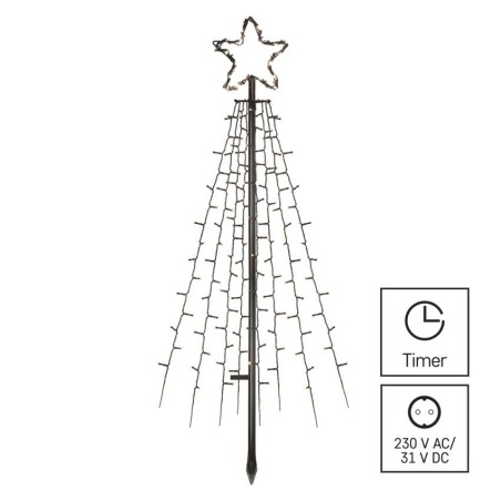 LED Weihnachtsbaum Metall, 180 cm, Außen und Innen, Kaltweiß, Timer