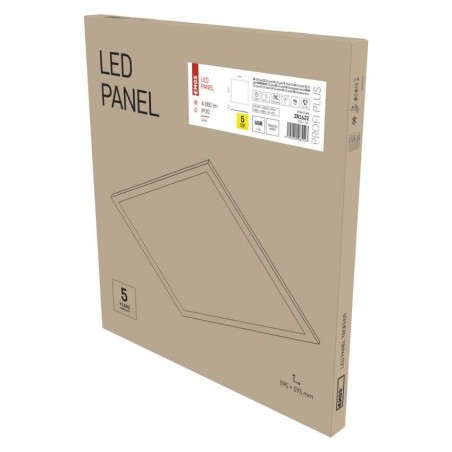 LED panel LEXXO backlit 60×60, kvadratni, vgradni, bel, 34W, UGR, IP20, nevtralno bela
