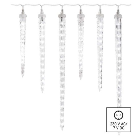 LED Weihnachtsgirlande – Eiszapfen, 6 Stk., 2 m, Außen und Innen, Kaltweiß