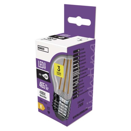 Żarówka LED Filament mini globe 4W E27 neutralna biel