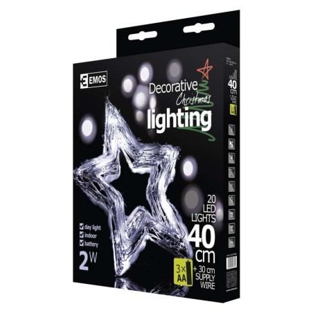 LED vánoční dekorace - hvězda, IP20, denní bílá