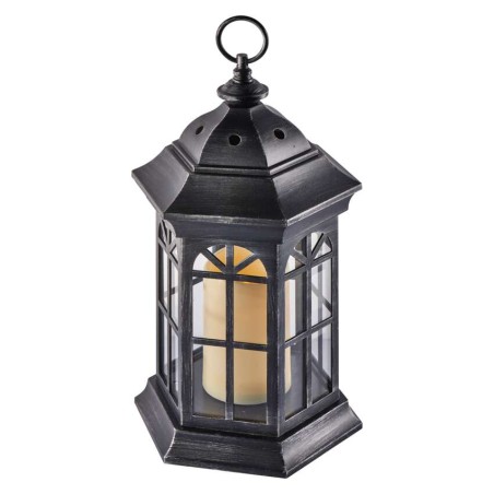 LED dekorace – lucerna černá, 3x AAA, blikající, časovač