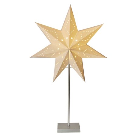 LED vánoční hvězda papírová na stojanu, 2x AA, teplá b., č.