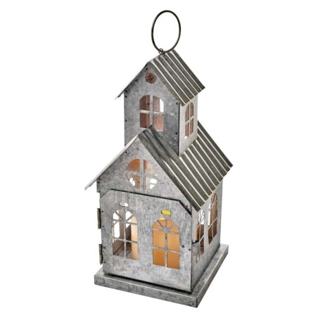 LED dekorácia – domček starodávny, 3× AAA, blik., teplá b.