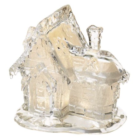 Dekoracje- 3 LED akrylowy domek 16x15 cm, 3x AAA ciepła biel