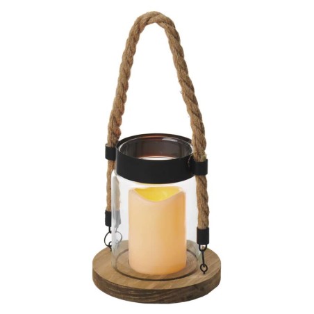 EMOS LED lámpa - fa + üveg, 3x AAA, vintage