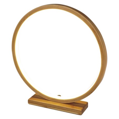 LED dekoráció - bambusz kör, 32 cm, beltéri, meleg fehér