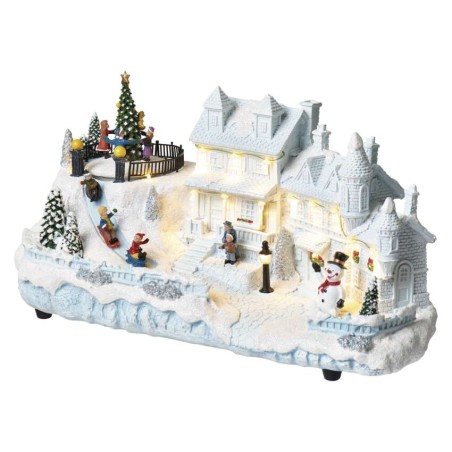 LED karácsonyi házikó, 20 cm, beltéri, meleg fehér