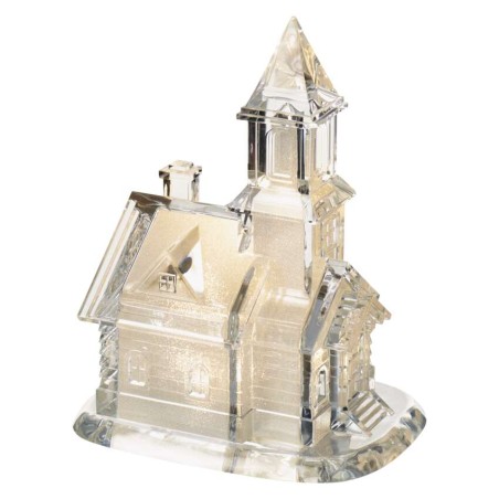 Dekoracje - 3 LED akrylowa kapliczka 16x21 cm, 3x AAA ciepła biel