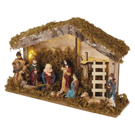 LED vánoční betlém, 17 cm, 2x AA, vnitřní, teplá bílá