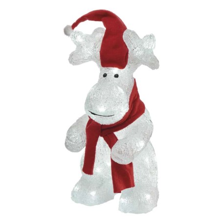 LED vánoční sob, 34,5 cm, venkovní i vnitřní, studená bílá, časovač