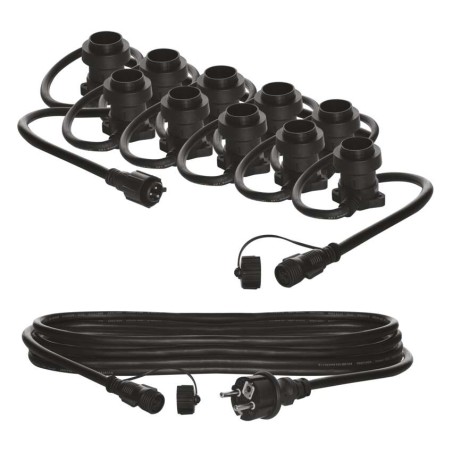 Sorolható fényfüzér 10 db E27 foglalattal, START SZETT, 7,35 m, kültéri és beltéri