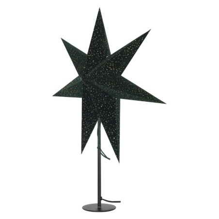 Vánoční hvězda papírová se stojánkem, zelená, 45 cm, vnitřní