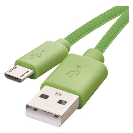 Kabel USB 2.0, wtyk A - micro B, 1m, ładowanie, transmisja danych, zielony