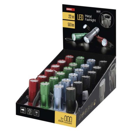 Latarka 9x LED 3x AAA, 24 szt., box