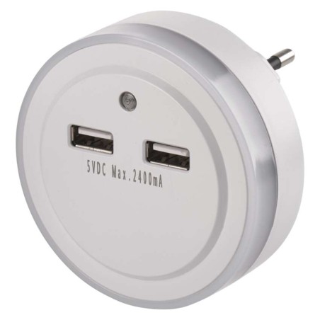 LED Nachtlicht P3313, netzbetrieben, mit 2x USB
