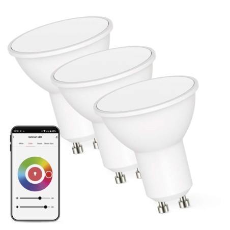 Zestaw GoSmart: 3x LED żarówka GU10 / 4,8W / RGB / ściemnialna / WiFi