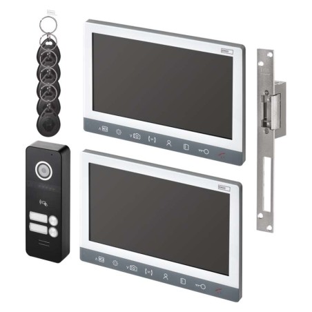 EMOS Videó kaputelefon szett beltéri egység, ajtózár (H3017+2xH3015+D1139)