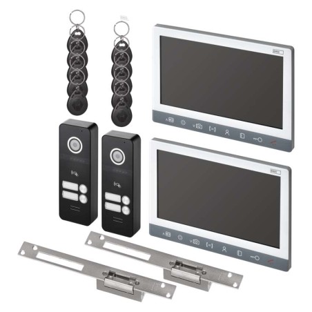 Video-Türsprechanlagen-Set EM-10AHD, 2 Eingänge für 2 Teilnehmer, 2 el. Schlösser auf/zu