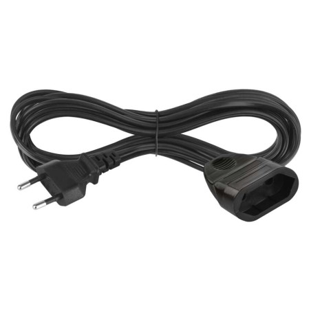 Dvoužilový pohyblivý přívod 5 m / 1 zásuvka / černý / PVC / 0,75 mm2