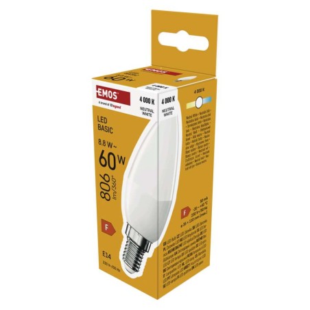 Żarówka LED Basic Candle E14 / 8,8 W (60 W) / 806 lm / Neutralna biel
